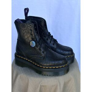 Dr. Martens x Wednesday Addams Jadon Spiderweb Leather Platform Boots US 7L